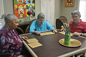 group of residents playing Bingo